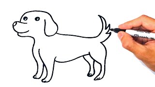 Cómo dibujar un Perro Muy Fácil  Dibujo de Perro [upl. by Cliffes]