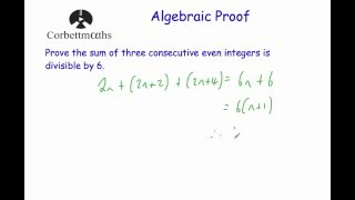 Algebraic Proof  Corbettmaths [upl. by Nolyd622]