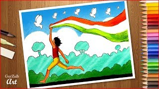 26 January drawing  step by step India Republic Day poster chart making  very easy [upl. by Shuler]