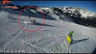 Travolge sciatrice sulle piste di Andalo e poi scappa individuato grazie a un video in soggettiva [upl. by Dinsdale]