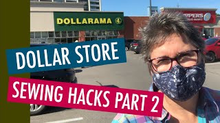 BUDGET SEWING  10 SEWING HACKS FROM THE DOLLAR STORE PART 2 [upl. by Follmer]