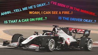 Drivers’ Radio Reaction to Grosjeans Crash  F1 2020 Bahrain Grand Prix [upl. by Kan]