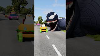 Strange Crazy Cars vs Scary Venom in BeamNGdrive [upl. by Talie]