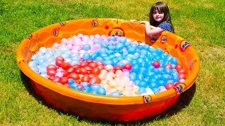 EPIC Kid Water Balloon Fight Zuru Bunch O Balloons Summer Family Fun Kinder Playtime [upl. by Nnitsuj]