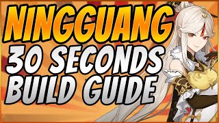 NINGGUANG BURST DPS BUILD  30 SECONDS CHARACTER GUIDE  GENSHIN IMPACT Shorts [upl. by Arbmahs]