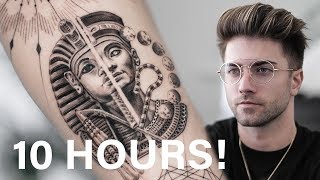 BEST EGYPTIAN SLEEVE TATTOO TIME LAPSE [upl. by Lihcox572]