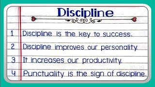 10 lines on discipline  Discipline essay [upl. by Tomlin128]