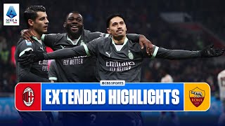 AC Milan vs Roma Extended Highlights  Serie A  CBS Sports Golazo [upl. by Nikkie709]