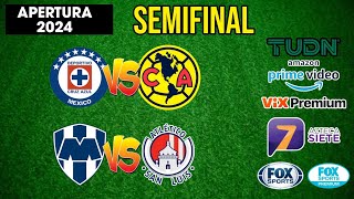 FECHAS HORARIOS Y CANALES PARA LAS SEMIFINALES DE LA LIGA MX APERTURA 2024 [upl. by Loris175]