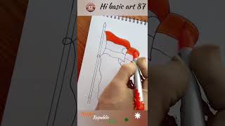 Republic day drawing  26 January drawing  shorts [upl. by Nilknarf885]