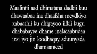 Somali Lyrics Presents  Dharaaraa  By  Miiraale  2010 [upl. by Yesmar]