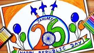 Republic Day Drawing  Republic Day Poster  26 January Drawing  Easy Republic Day Drawing [upl. by Marje]