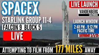 LIVE SpaceX Starlink 114 Launch  Vandenberg Launch  Attempting To Film From 177 Miles  2125 [upl. by Lambart]