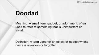 Doodad Meaning [upl. by Aicemak]