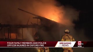 Overnight house fire injures 5 people in Oxford [upl. by Aillicsirp]