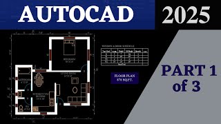 Making a simple floor plan in AutoCAD Part 1 of 3  AutoCAD 2025 tutorial for beginners [upl. by Mastic401]