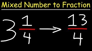 Mixed Numbers To Improper Fractions [upl. by Aylsworth]