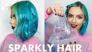 DIY SPARKLY GLITTER TINSEL HAIR [upl. by Zak32]