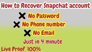 Reset Snapchat Password Without Old Email Password and Number  Snapchat Account Recovery 2021 [upl. by Dragon]