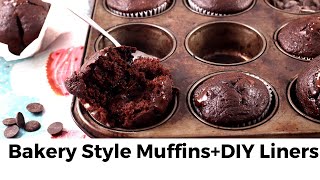 Chocolate Chocolate Chip Muffins  Easy and Moist Recipe [upl. by Gredel922]