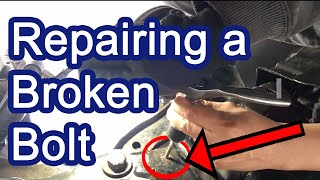 Repair A Broken Bolt On The Sway Bar Bracket Using A Drill Bolt Extractor And Tap amp Die [upl. by Akered911]