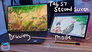 ✏️Tab S7 Wireless Second Screen Feature 🌱Does the Wireless Drawing Mode works [upl. by Ayalahs]