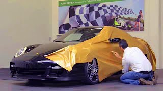 Wrapping Porsche Car wrapping in AutoWrap [upl. by Haneehs]