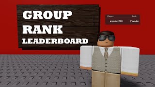 Group Rank Leaderboard  Roblox [upl. by Enelear]