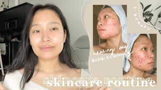 my holy grail skincare routine  how I healed my severe acne scarring texture amp hyperpigmentation [upl. by Dimah]