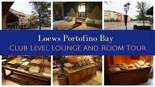 Loews Portofino Bay Club Level and Room Tour  2515  Universal Orlando Vlog [upl. by Llebana]