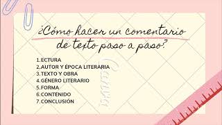 COMENTARIO TEXTUAL PASO A PASO [upl. by Sherline612]