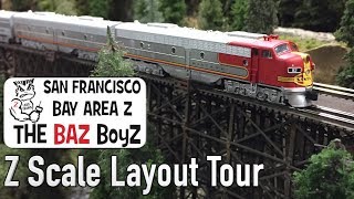 The Baz Boyz Z Scale Model Railroad Layout Tour DCC [upl. by Lucian843]