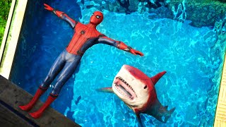 GTA 5 Epic Ragdolls  SpiderShark vs SPIDERMAN ep2 Funny Moments [upl. by Arthur478]