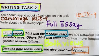 IELTS Writing Task2 Discuss Both Views  ielts9  TEST B [upl. by Arondell]