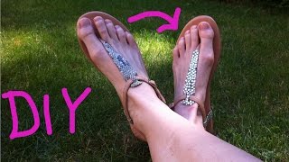 DIY Sandalen mit Strass [upl. by Ahsiral681]