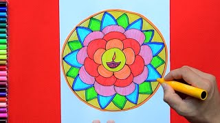 How to draw a Rangoli Design Pattern [upl. by Luby]