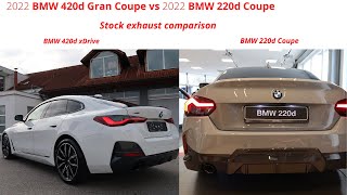 2022 Bmw 4 Series Gran Coupe 420d xDrive vs 2022 Bmw 2 Series Coupe 220d  Exhaust sound comparison [upl. by Montano796]