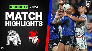 NRL 2024  Bulldogs v Dragons  Match Highlights [upl. by Marih932]