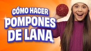 Cómo hacer pompones de lana en 1 MINUTO [upl. by Nolla352]