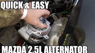 How to Replace Alternator 0712 Mazda 6 [upl. by Bruis]