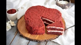 Torta Red Velvet a forma di cuore  Ricetta San Valentino [upl. by Crescin]