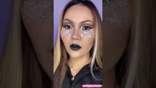 Rhinestone Spider Web Makeup Tutorial  Creative Makeup Tiktok shorts makeup rhinestonemakeup [upl. by Anahtor82]