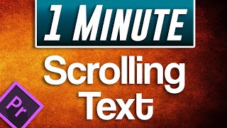 How to Add Scrolling Text Tutorial  Premiere Pro CC [upl. by Nohtiek]