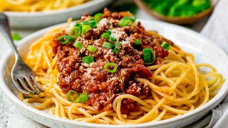 Quick and Easy Spaghetti Bolognese  Family Favourite [upl. by Wadell]