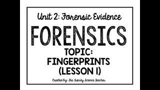 Fingerprints Lesson 1 Forensics [upl. by Divod]