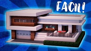 ✅Cómo hacer una casa MODERNA en Minecraft🏡 FÁCIL Y RÁPIDO 1 [upl. by Emyle248]