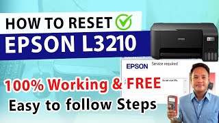 HOW TO RESET EPSON L3210 [upl. by Ralfston126]