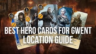 BEST HERO GWENT CARDS Locations Guide  The Witcher 3 [upl. by Marquet]