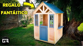 CASA de MADERA para NIÑOS COMO HACER  DIY PLAYHOUSE WOOD [upl. by Etiuqram]