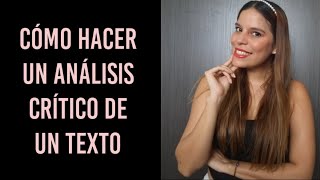 CÓMO HACER UN ANÁLISIS LITERARIO [upl. by Devina]